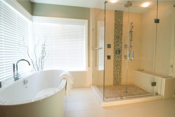 custom bathroom renovation freestanding tub and custom shower